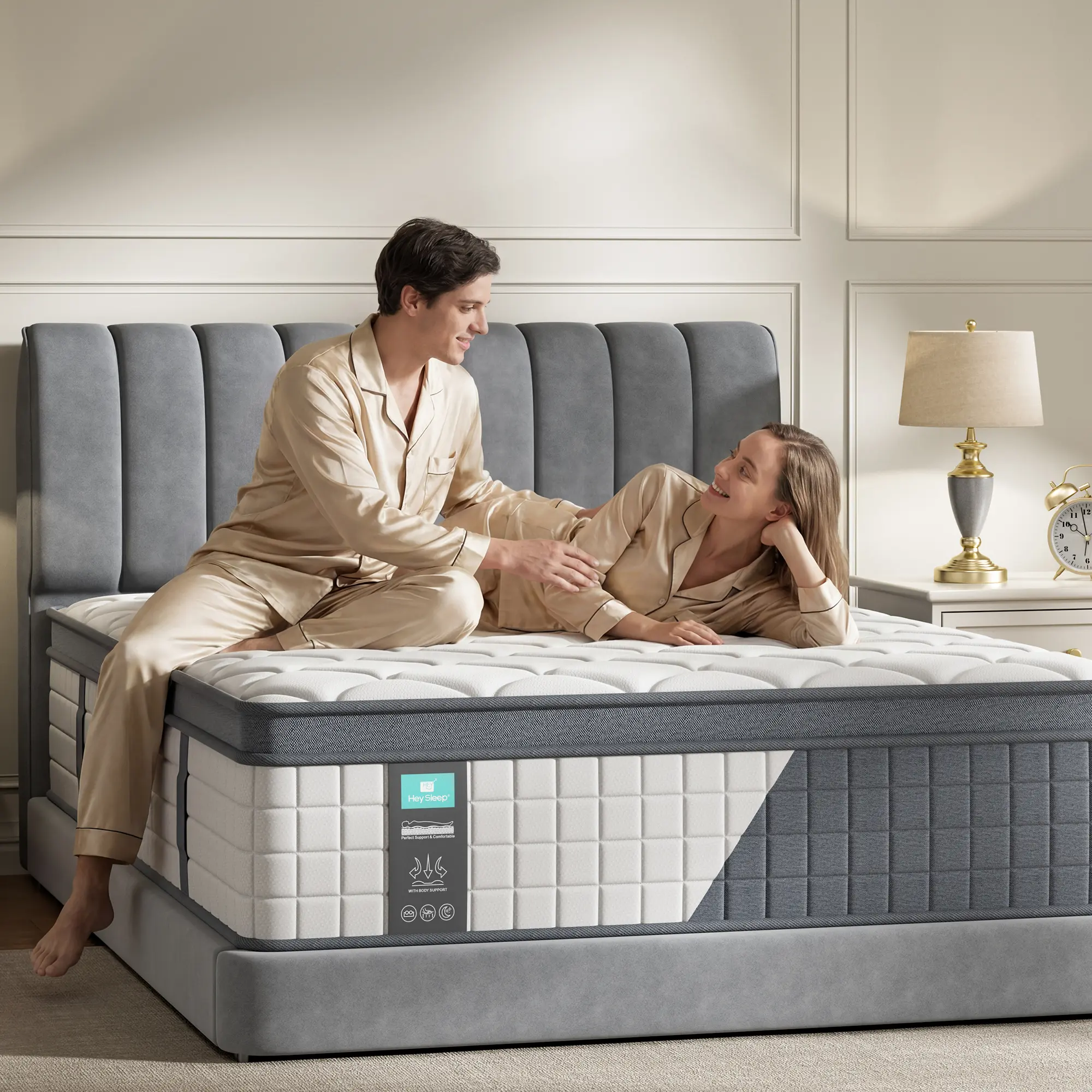 <HEYSLEEP> 10"12"14"Twin queen King Size mattress in a Box Hybrid Spring Memory Foam Medium Firm Ergonomic Mattress queen size mattress