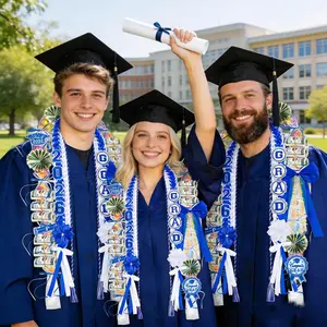 Graduation Leis Class of 2026, Graduation Lei 2026 with Honor Cord, Double Braided Ribbon Graduation Leis Gift Party Supplies for Women Men Students