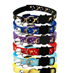 Pet Moon Star Cat Dog Collar, Separable Reflective Safety Buckle, Stylish Pet Accessory for Cats & Dogs, Reflective Collars