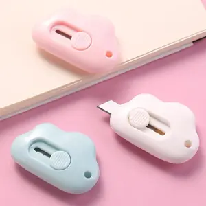 Cute Cloud Shape Mini Utility Knives Box Cutter Retractable Letter Opener Portable Carton Opener Paper Cutters Multifunctional Stationery Cutting Supplies
