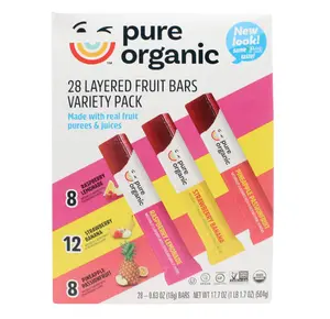 Pure Organic Layered Fruit Bars Variety Pack 28 count (Pack of 1).