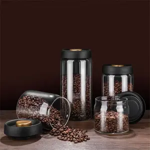 Coffee Beans Vacuum Sealed Tank Transparent Glass Food Storage Jars Household Moisture-Proof Air Extraction Airtight Container NONE