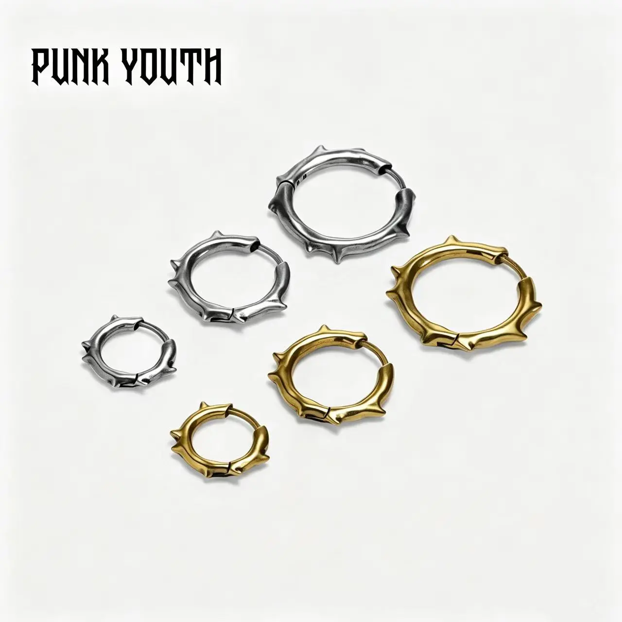 925 sterling silver post ANCIENT THORN HOOPS Earrings