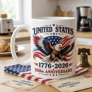 United States 250th Anniversary Eagle 3D Effect Mug, Anniversary Patriotic Eagle Mug, Happy Independence Day Mug, Patriotic Eagle 1776–2026  Mug