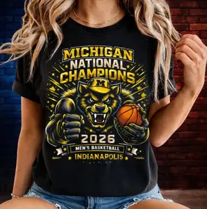 Youth & Adult Michigan National Champions 2026 Shirt, Wolverines Basketball Tee Indianapolis NCAA Champs Graphic, College Hoops Fan Gift Unisex T-Shirt