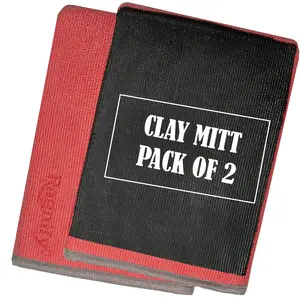 RAGNIFY - Professional Nano Skin Clay Mitt Pack of 2 - (Red), Excellent Detergency