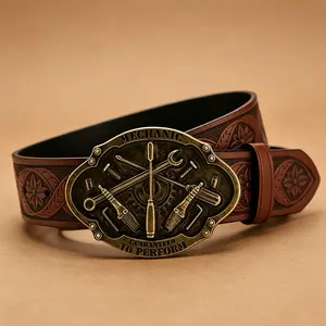 Exclusive for Father's Day : Men's Heavy-Carved Belt, Fashionable Vintage Mechanic Belt, Unique Workwear Casual Belt, for Hardware Store Owners