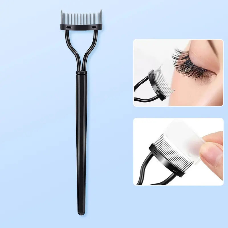 Stainless Steel Eyelash Comb, Mascara Lash Separator and Eyelash Brush, Professional Makeup Tool to Prevent Clumping, Portable Eyelash Curler for Perfectly Defined Lashes, Beauty Tools