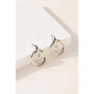 No Limit Metal Rope Earrings with Double Hoops