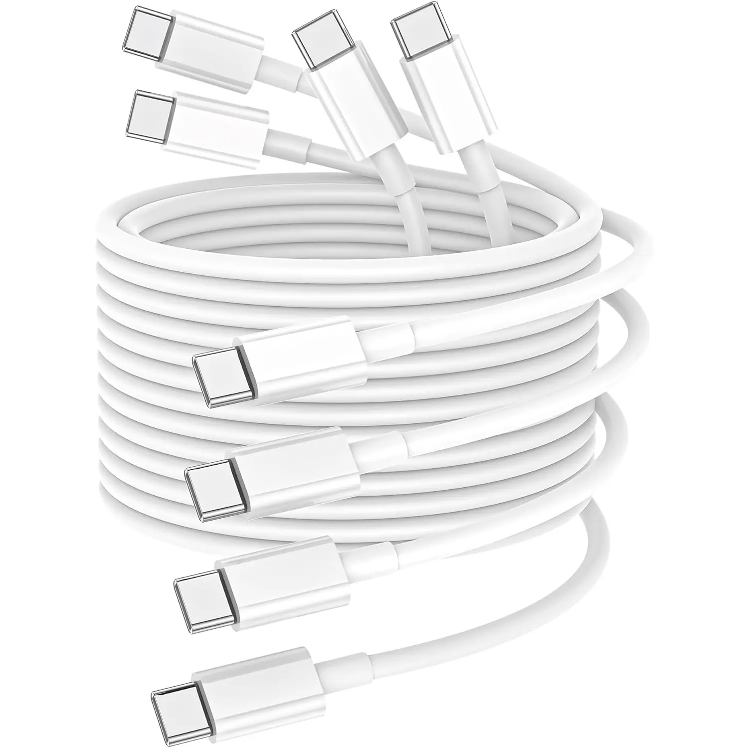 4PCS 60W USB C to USB C Cable 6ft, Charging Cable for Apple iPhone 17/1615/Pro/Pro Max/Plus, iPad Pro, Air5, MacBook Air, Samsung Galaxy S26/S25/S24/S23/Google Pixel/LG