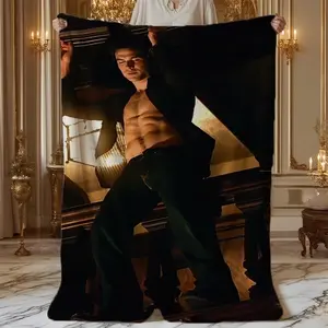 Damon Salvatore from Vampire Diaries - a Printed Flannel Blanket That Is Soft And Comfortable, Perfect for Sofas, Office Beds, And Camping. A Suitable Gift for All Seasons, Ideal for Valentine'S Day, Easter, Ramadan, St. Patrick'S Day