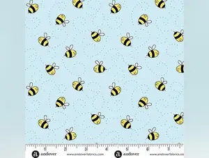 Sunny Honey | Blue Buzzy Bees by Amy Latta Creations for Andover Fabrics | A-1577-B
