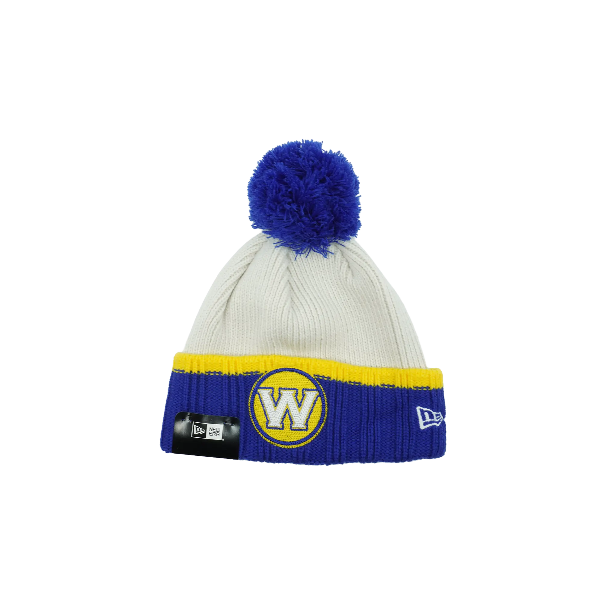 Golden State Warriors Prime Team Beanie "White / Blue and Yellow - Cuff / Blue - Pom" NE1135