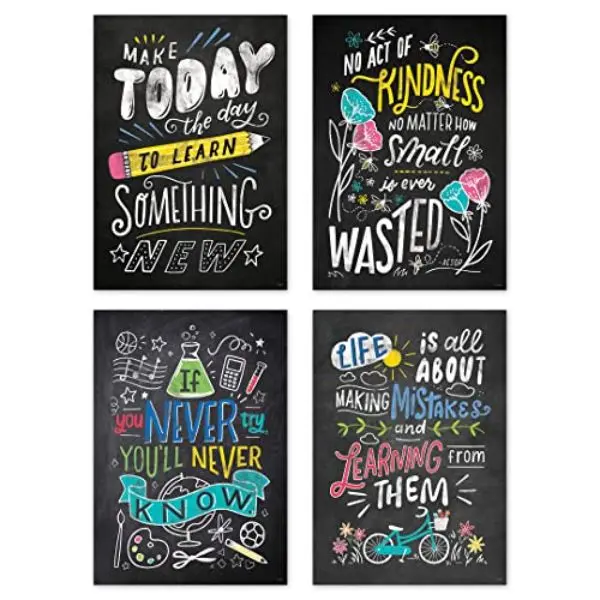 212 MAIN 4-Poster Pack, Colorful Artistic Wall Decor for Office, School Room, Motivational Inspirational Office/School Stationery