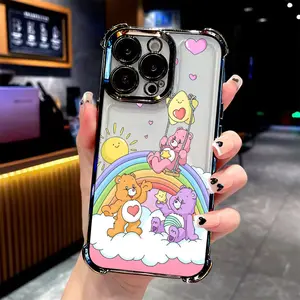 Cute cartoon C-Cares B-Bears Phone Case Suitable for iPhone 17 16e 16 15 14 13 12 11 Mini Pro Max Air X XR XSMAX 8 7 Plus Anti Fall Protective Transparent Soft Back Cover