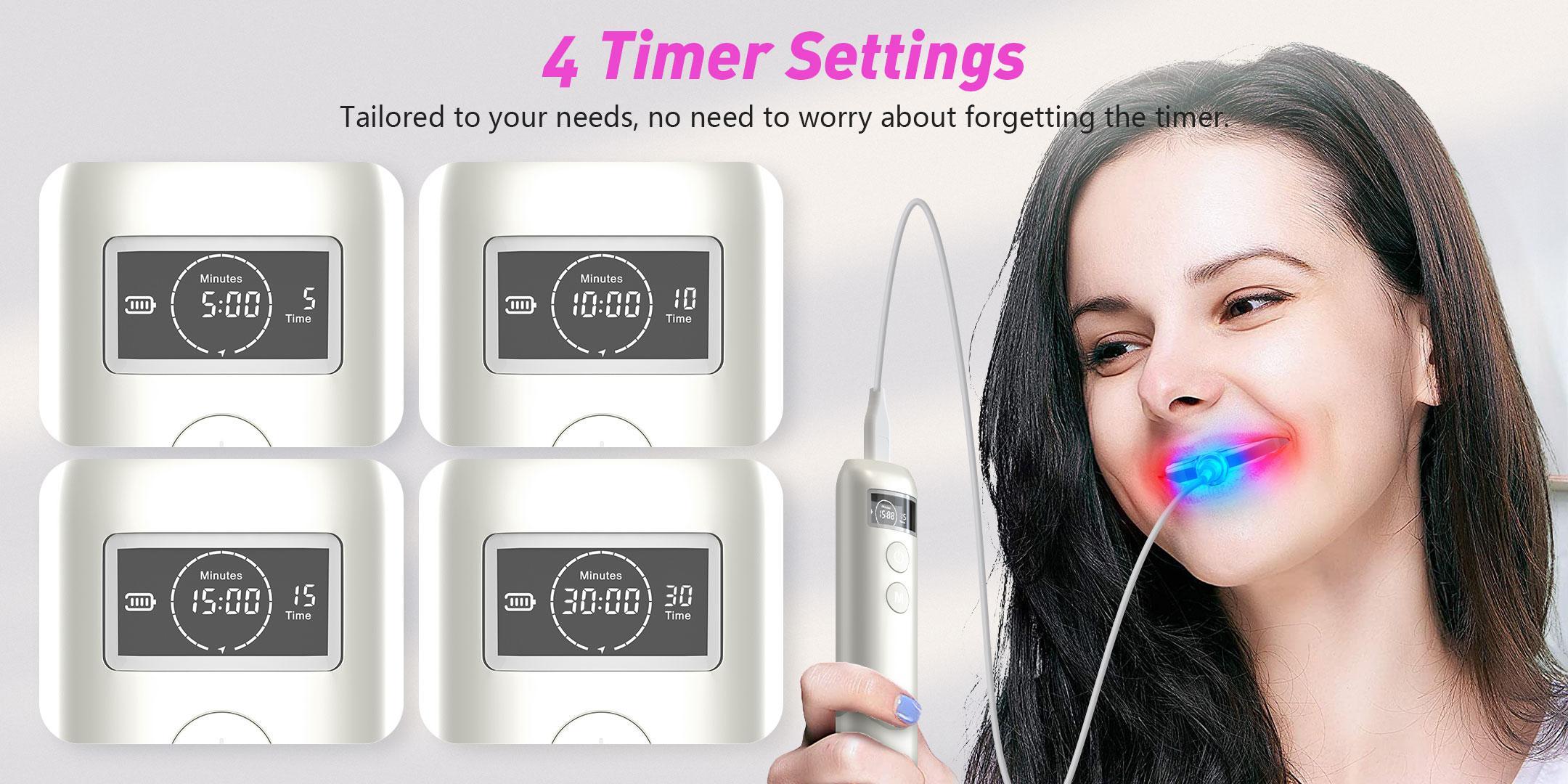 16-Diode Blue & Red Laser Oral Beauty Device for Adults, Teeth Brightener & Oral Brightening Tool, Unscented Daily Mouth Care for Teeth Whitening & Gentle Gum Care, Single Item