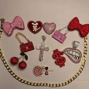 Female Custom Necklace Chain - Costume Jewelry with 1 Luxury Pendant, and 7 different filler charms