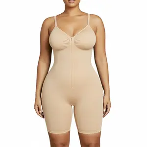 Women's Shapewear Bodysuit Tummy Control Seamless Zip-Up Body Shaper Waist Defining Silhouette