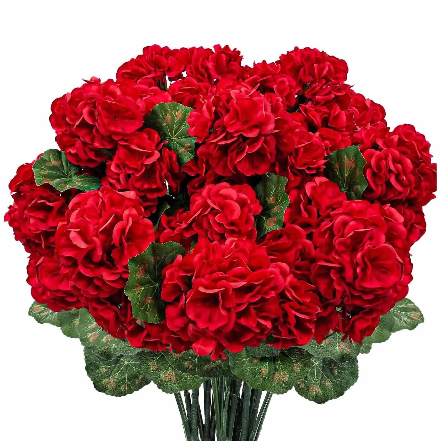 6 pieces of spring artificial flower hydrangea plants for decoration, UV-resistant decorative plants, no maintenance required, suitable for garden, porch entrance, balcony flower basket decoration (red)