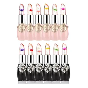 Flower Jelly Lipstick Set Temperature Change Moisturizer Long Lasting Nutritious Balm -12Pcs set for gift