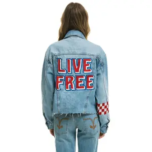 LIVE FREE OVERSIZED CROP DENIM JACKET - SUPER LIGHT