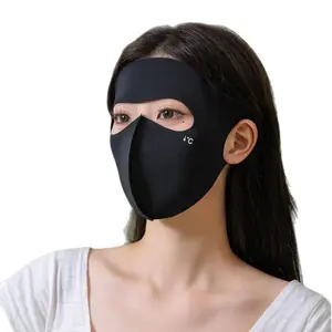 Outdoor casual cycling ice silk sunscreen mask summer stomatal nylon sunscreen mask full face UV protection