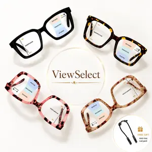 ViewSelect Photochromic Multifocal Reading Glasses for Men & Women, Blue Light Blocking Progressive Readers with Anti-Lost Lanyard