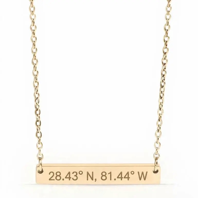 Steel Bonds. Tarnish Resistant Stainless Steel Blank Bar Necklace with Elegant Chain Design for Everyday Wear