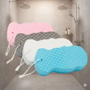 Deep Clean Exfoliating Body Sponge for Sensitive Skin, Reusable & Travel-Friendly Bath Tool Set, Cleaning, Natural Bamboo Charcoal Fiber Scrubber, Gentle Pore Cleansing & Dead Skin Removal, Men & Women Use, Exfoliating Shower Scrubber, Body Care Tool