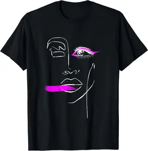 100% Cotton Top Abstract Woman Face Makeup Lovers Stylists Gift T-Shirt