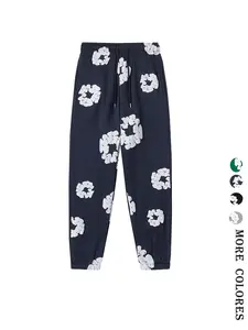 New Men's Women's Hooded Long-Sleeved Sweater and Loose Fleece Sweatpants Set, Kapok Foam Printing for Comfortable Style