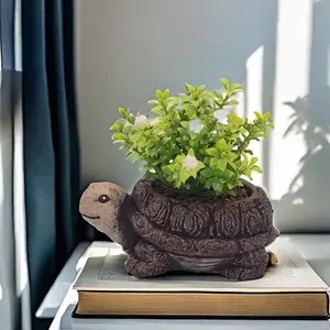 Cute Turtle Design Flower Pot, Resin Animal Succulent Planter, Decorative Container for Garden and Yard, Planter Pots, Garden Supplies