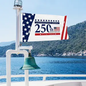 Double-sided American 250th Anniversary Patriotic Backdrop 4th of July Independence Day Party Decor Large USA Flag Banner 1776-2026 Photo Booth Prop for Celebration Events Photography Supplies