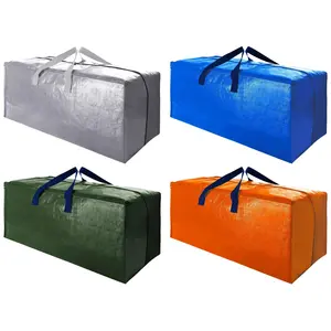 4 Pack Heavy Duty Extra Large Moving Bags with Backpack Straps - Strong Handles & Zippers, Storage Totes For Space Saving, Fold Flat, Alternative to Moving Box (Set of 4, Multicolored)