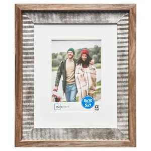 Mainstays 8x10 Matted to 5x7 Rustic Farmhouse Decorative Tabletop Picture Frame