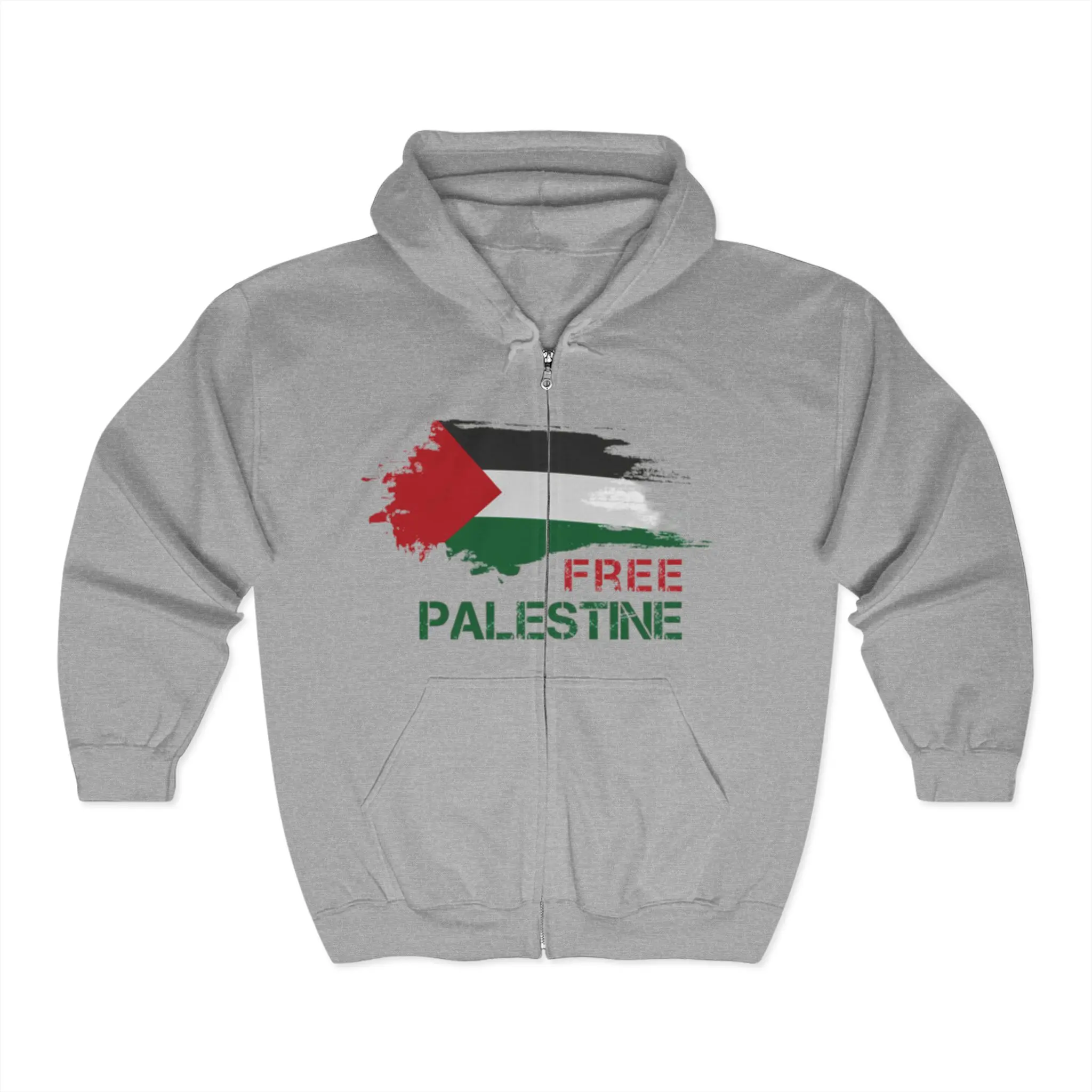 Free Palestine Zipper Hoodie, Palestinian Liberation Clothing, Activist Hooded Sweatshirt, Support Palestine Full Zip Jacket, Protest