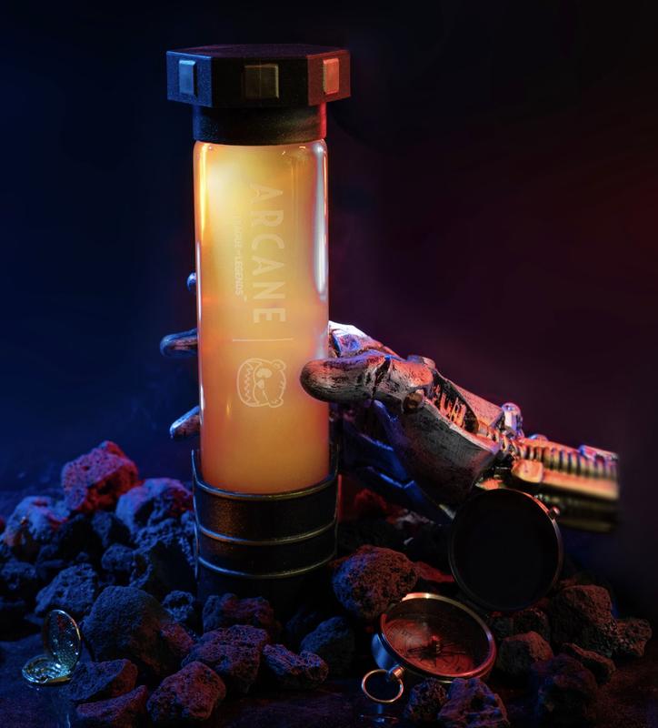 Boba Bear X Arcane Season 2 Shimmer Vial with LED Light, Clear Glass