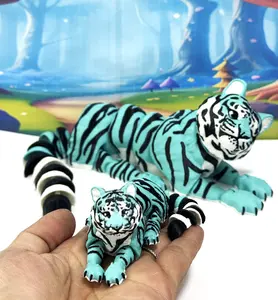 2pcs Articulated Tigers 3D Printed Jungle Cat Fidget Toy  Executive Desk Toy Wild Animal Decor