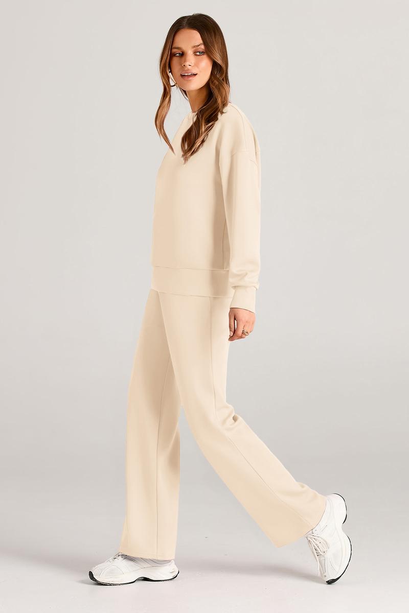 PrettyGarden Women's 2 Piece Outfits Long Sleeve Pullover Tops And Long Pants Lounge Sets Tracksuit