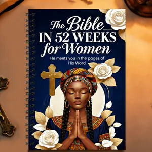 Women's Bible Reading Journal Notebook, 52 Week Spiritual Plan, 365 Daily Scripture, Theme Study + Meditation Space, Christian Gift, Spiral Notebook Journal