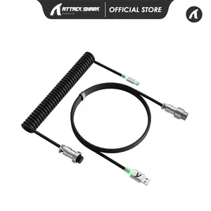 Attack Shark C01Ultra Custom Aviator Cable - TPU RGB Light Up USB - C for Magnetic Keyboards, Support 8KHz Polling Rate, Double - Sleeved Durability, Data Transfer/Fast Charging, 4.71Ft (1.23Ft Coiled + 3.28Ft Straight)