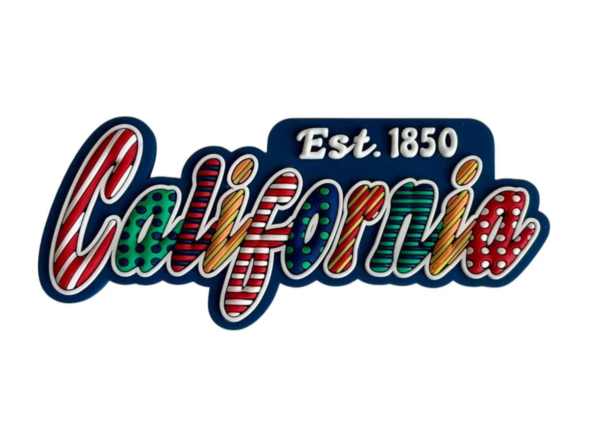 California Festive Multicolor Letters Fridge Designer Magnet 3.25" x 1.25"