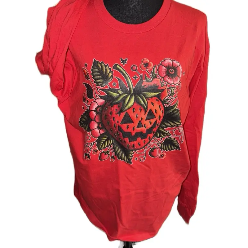 Long sleeve women’s strawberry pumpkin t-shirt Womenswear