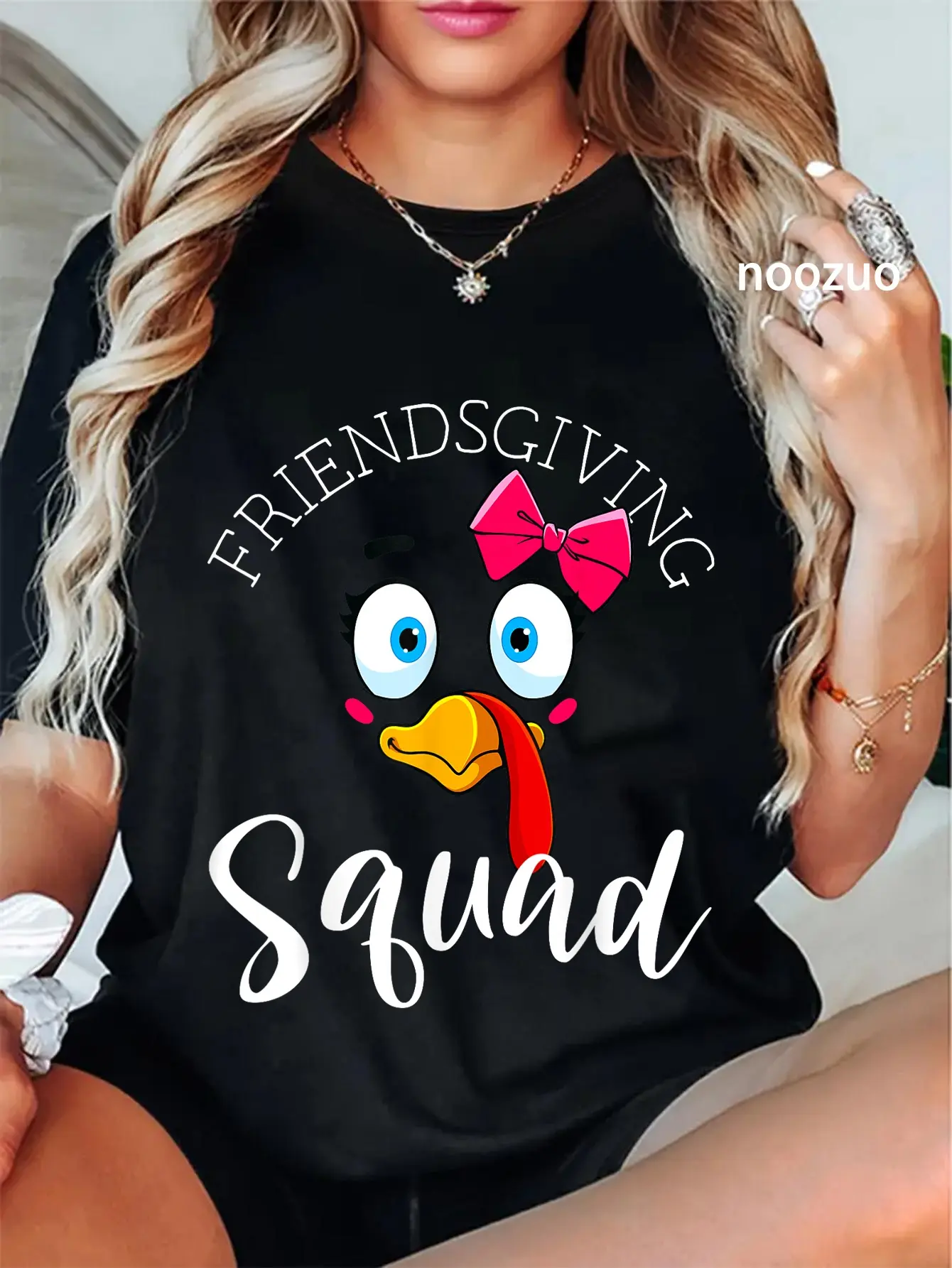 100% Cotton Friendsgiving Squad Gifts Happy Thanksgiving Turkey Day T-Shirt
