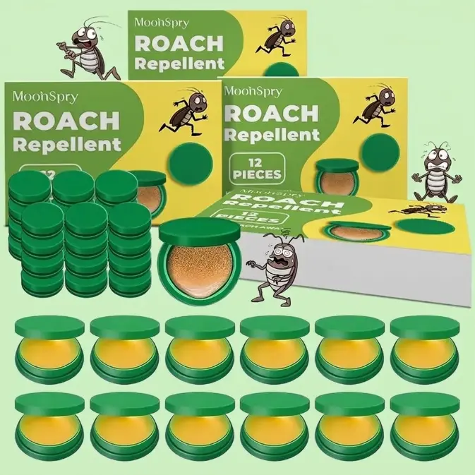 MoonSpry Roach Repellent & Exterminator Kit - Household Items, Powerful Cockroach Gel Bait, Rodent Repellent Pouches, Microfiber Floor Mop for Indoor (Kitchen, Dormitory) & Outdoor Multi-Surface Use