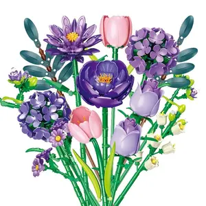 Compatible Lego! Eternal Rose Bouquet Building Set, Valentine's Day Creative Puzzle Toy, Realistic Flower Gift