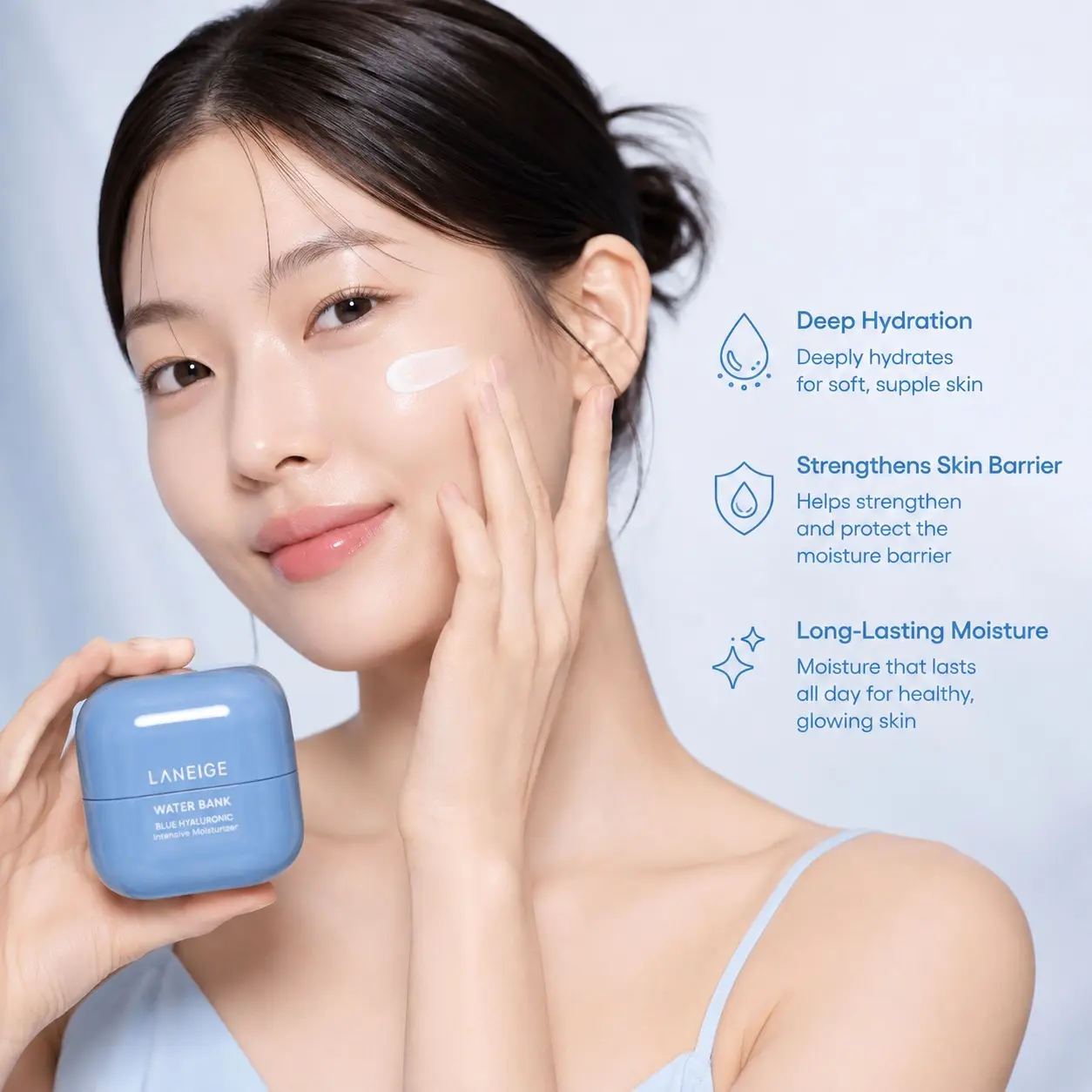 LANEIGE Water Bank Blue Hyaluronic Intensive Moisturizing Cream - Korean Daily Beauty & Personal Care Hydrating Cream for Non-Greasy Makeup Prep