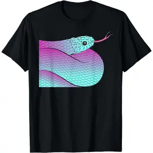 Snake Tongue Out Reptile Python Lover Herpetologist Cotton Summer Casual Shortsleeve Cotton T-Shirt