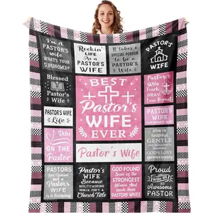 Flannel Blanket | Pastor Wife Soft Flannel Throw Blanket, Perfect Appreciation Christmas Birthday Gifts For Pastor's Wife | Home & Gift