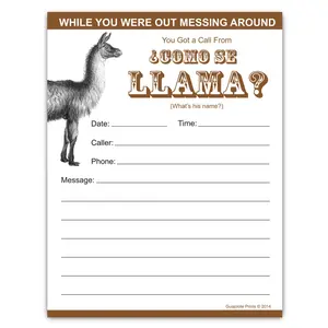 Llama Phone Messages Pad